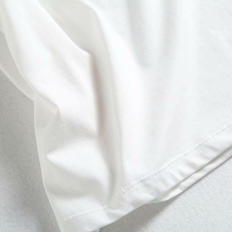 Summer High Quality Elegant Ladies Casual Tee Shirt Top Women Vintage Print Cotton T Shirt Short Sleeve