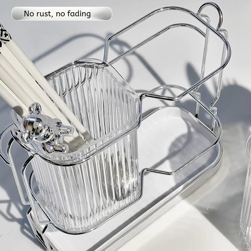 Настенный органайзер для кухонных столовых приборов, светильник, роскошный держатель для палочек для еды, держатель для ложки, сушилка для посуды из нержавеющей стали