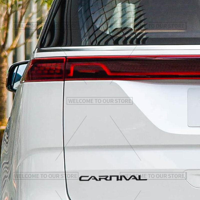 AANA1 3D Car Styling For Kia Carnival Letter Emblem HEV LX EX SX Prestige Badge Metal Stickers Rear Trunk Decals Auto Accessories