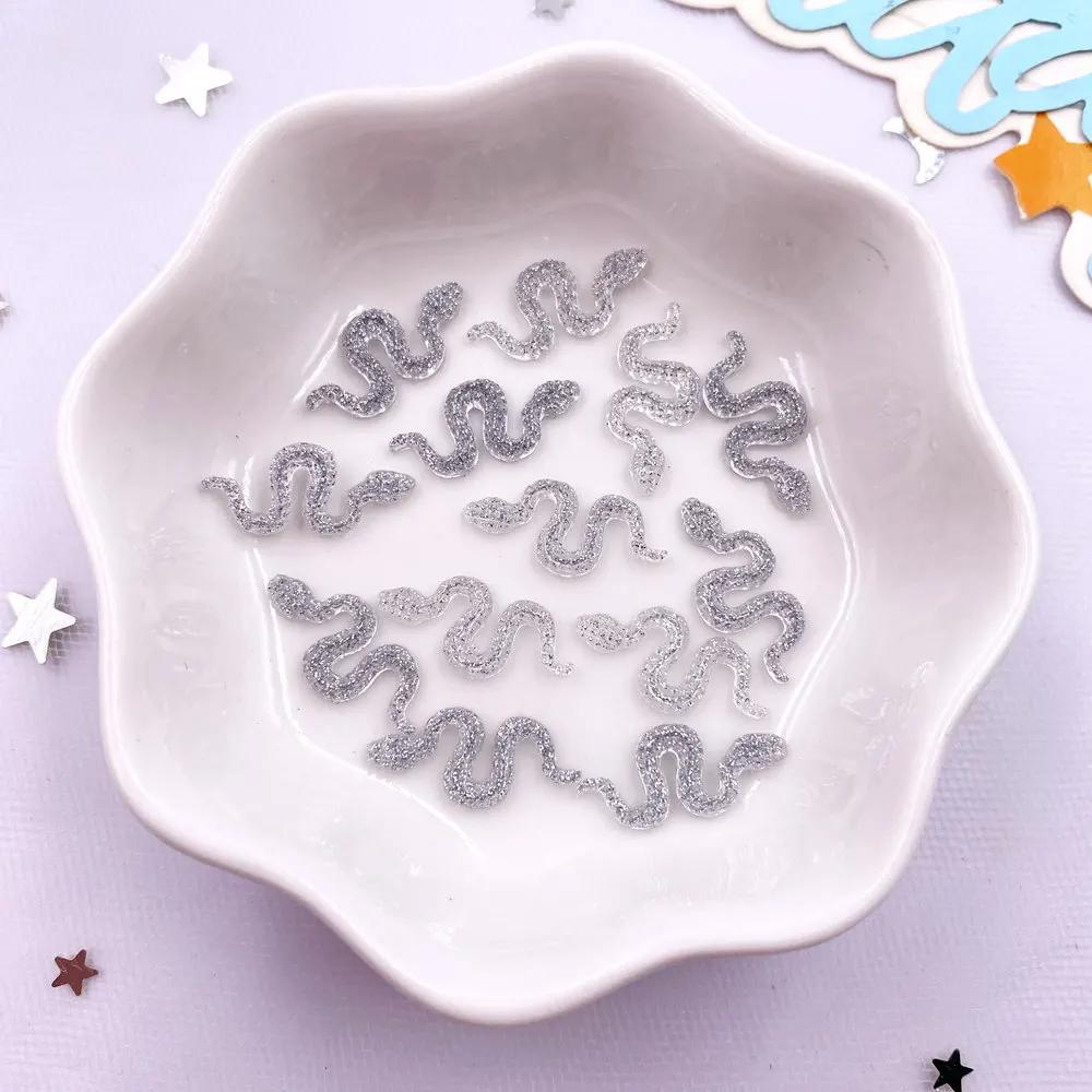 100Pcs Resin Glitter Colorful Little Snake Flat Back Rhinestone Scrapbooks Wedding Decor Crafts DIY Nail Art Jewelry Accessories