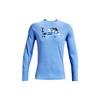 Футболка с круглым вырезом и длинным рукавом с принтом логотипа для тренировок, мужские топы Carolina-Blue 1361272-475