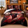 Printed 3Pcs Bedding Set Kylian Mbappe Pattern Bed Sheet Pillowcase For Bedroom Decor