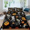 Halloween Queen Duvet Cover Luxury Ghost Festival Bedding Set Microfiber Gothic Pumpkin Skull Comforter Cover With Pillowcases