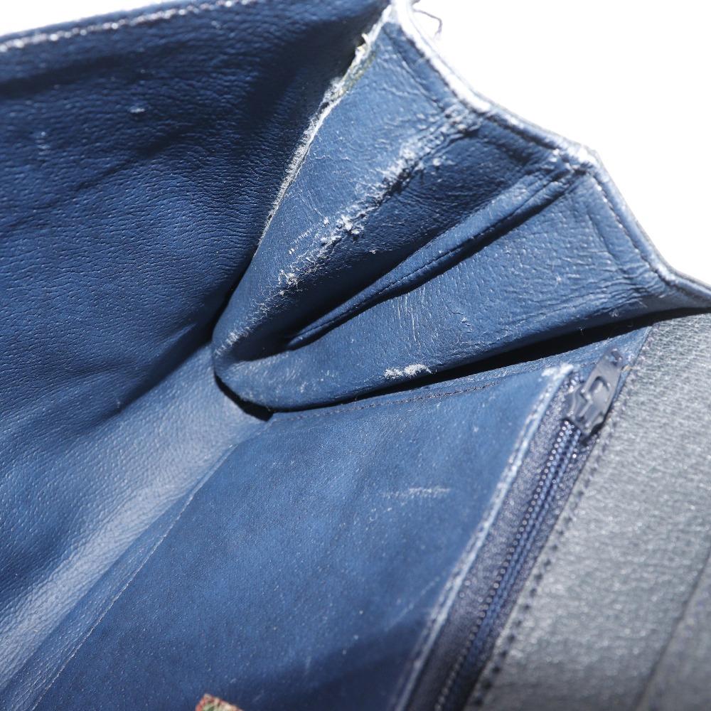 GUCCI Old Gucci Shoulder Bag 904.02.050 2-way clutch Gray / navy GG plus Women Used