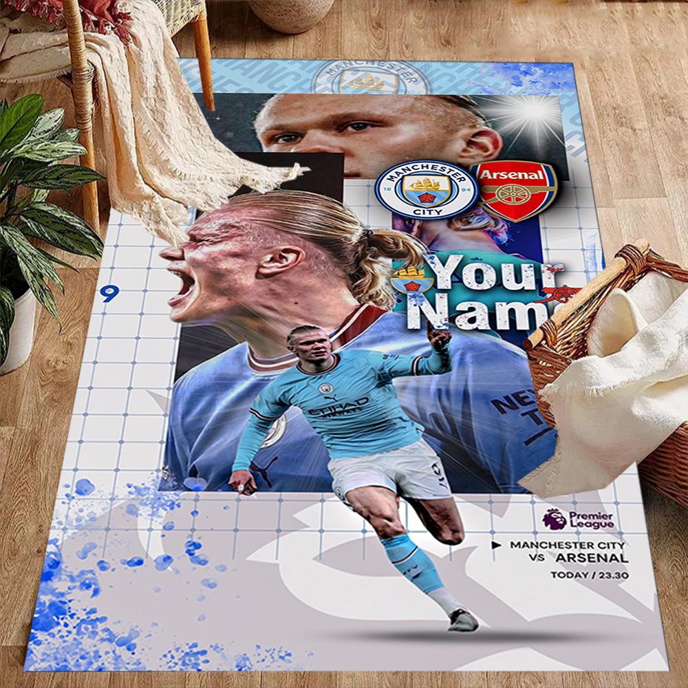 Haaland (103) Customized Name Floor Mat Design for Bedrooms Playrooms Foyer Dining Room Antislip Carpet Decorate Offices Best for Christmas