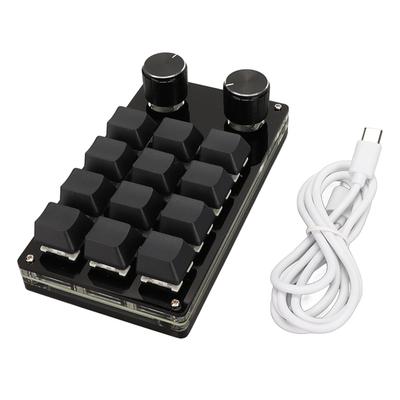 Мини-клавиатура 12 клавиш 2 регулятора Синие переключатели RGB-подсветка Plug and Play Программируемая клавиатура для игр офиса медиа