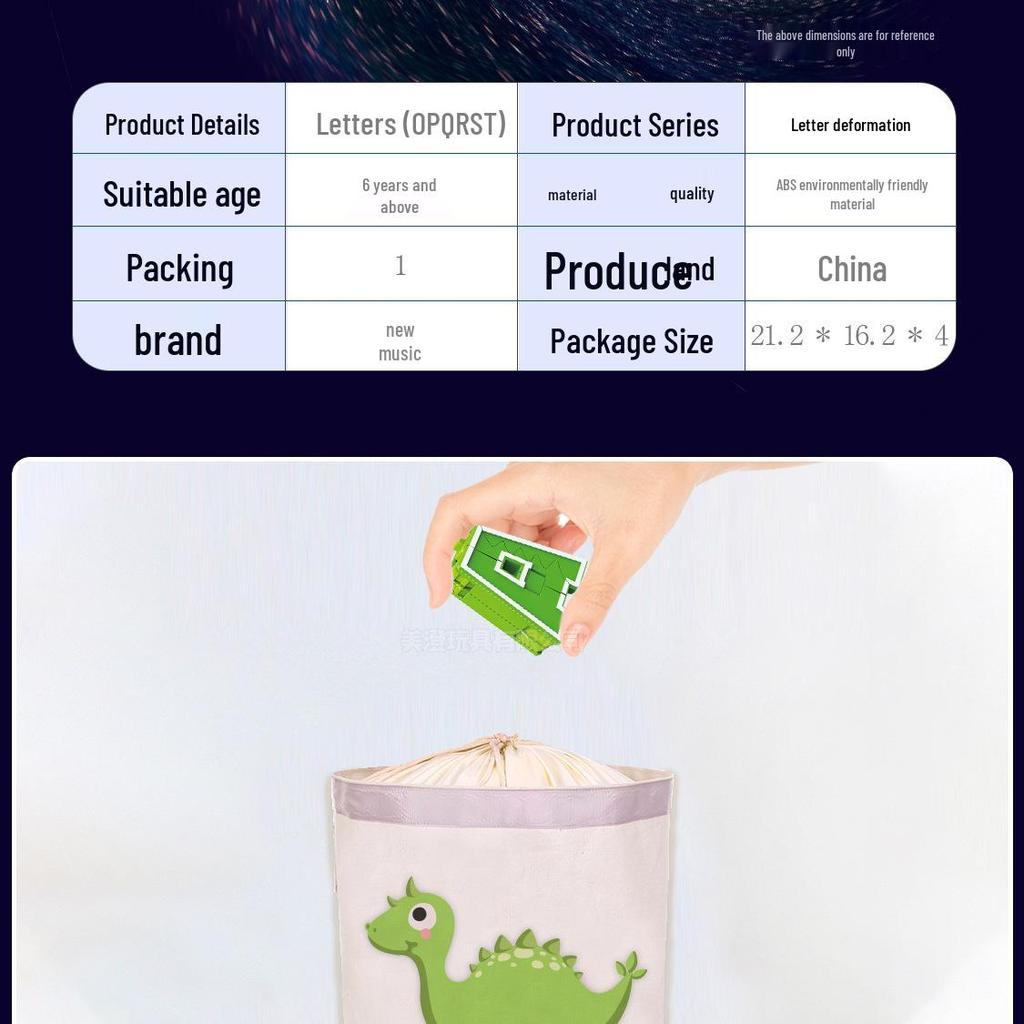 Gudi 26 Alphabet Dinosaur Transforming Building Blocks for Boys - Educational Animal Toys and Gifts