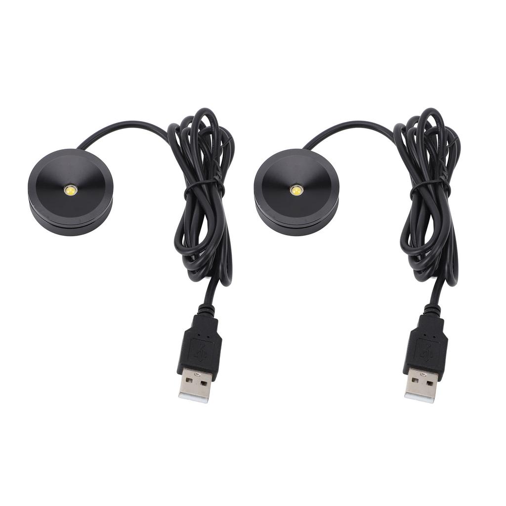 2PCS Mini LED Spotlights Indoor Aluminum USB 5V Round LED Accent Light for Pictures Artwork Jewelry