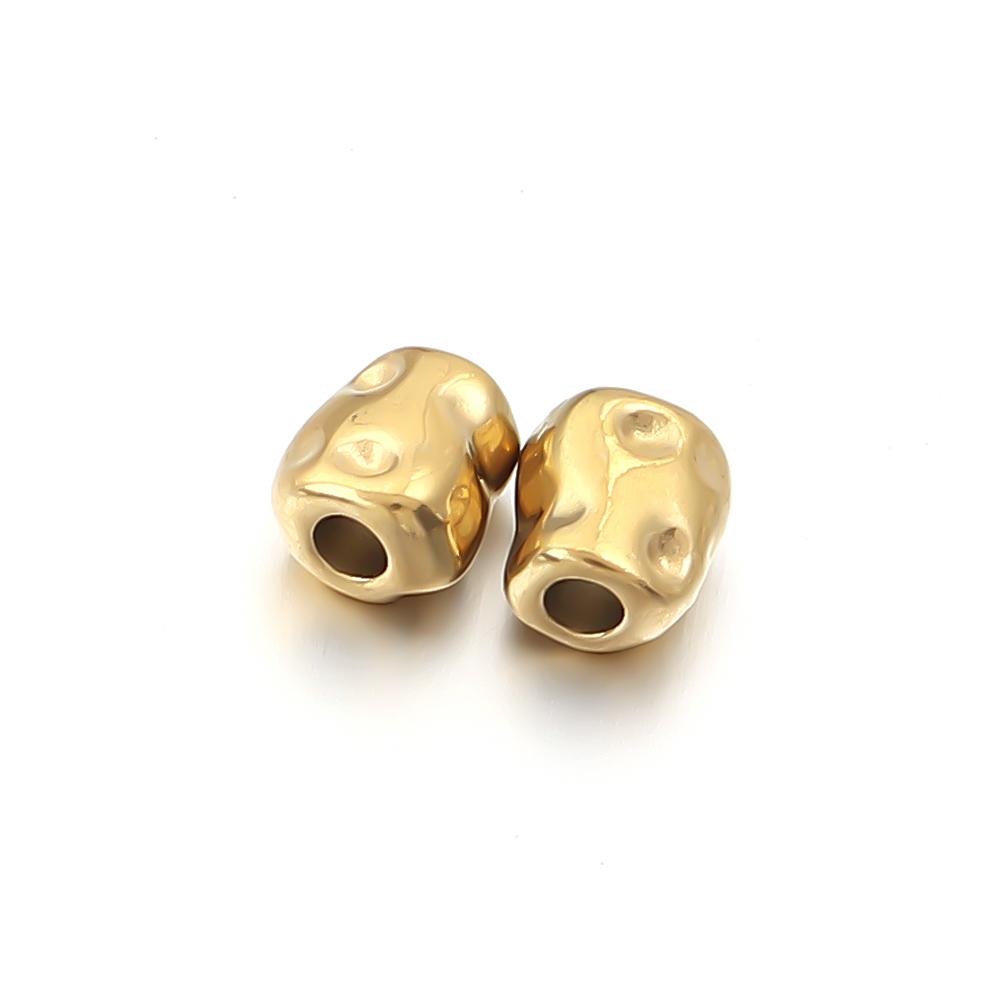 5-10pcs/lot Stainless Steel Spacer Beads Irregular Shape Big Hole Loose Bead For DIY Charms Bracelet Necklace Making Accessories