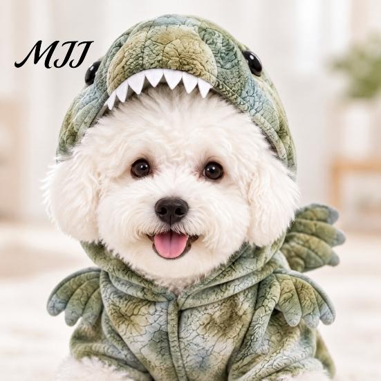 Skin Friendly Pet Clothing for Cats Cute 3D Dinosaur Costume, Funny Dog Cat Outfit with Dino Headpiece & Costumes Small Dogs Tail, Soft Cosplay