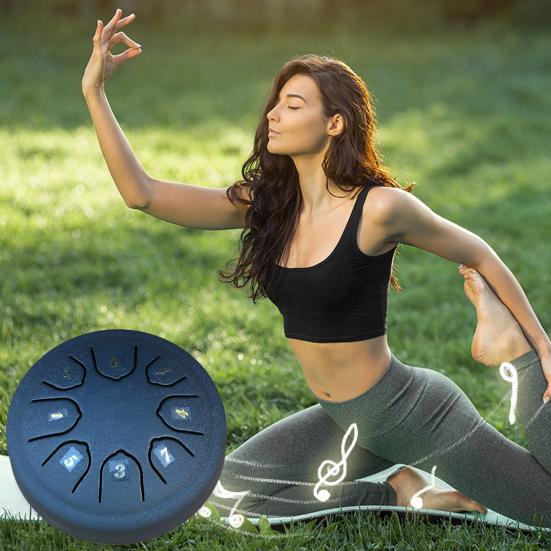 Стальной язычковый барабан 8 нот язычковый барабан Handpan Ethereal Drum Медитационный музыкальный инструмент Садовый барабан для дождя