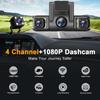 Автомобильный видеорегистратор 3/4 канала 1080P WIFI Автомобильный видеорегистратор 3/4 объектива Передний Внутренний Вращающийся Задний вид Ночное видение