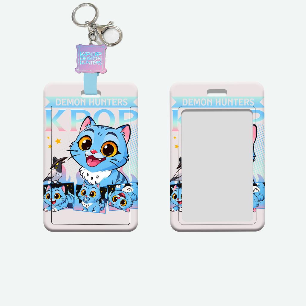 Fashion Hard Shell Card Cover Kpop Demon Hunter Cartoon  Student Stationery Hanging Rope Bus ID Card Holder