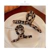 Autumn Winter Retro Velvet Leopard Print Large Shark Clip Thick Hair Back Head Hair Claw Women Hair Accessories