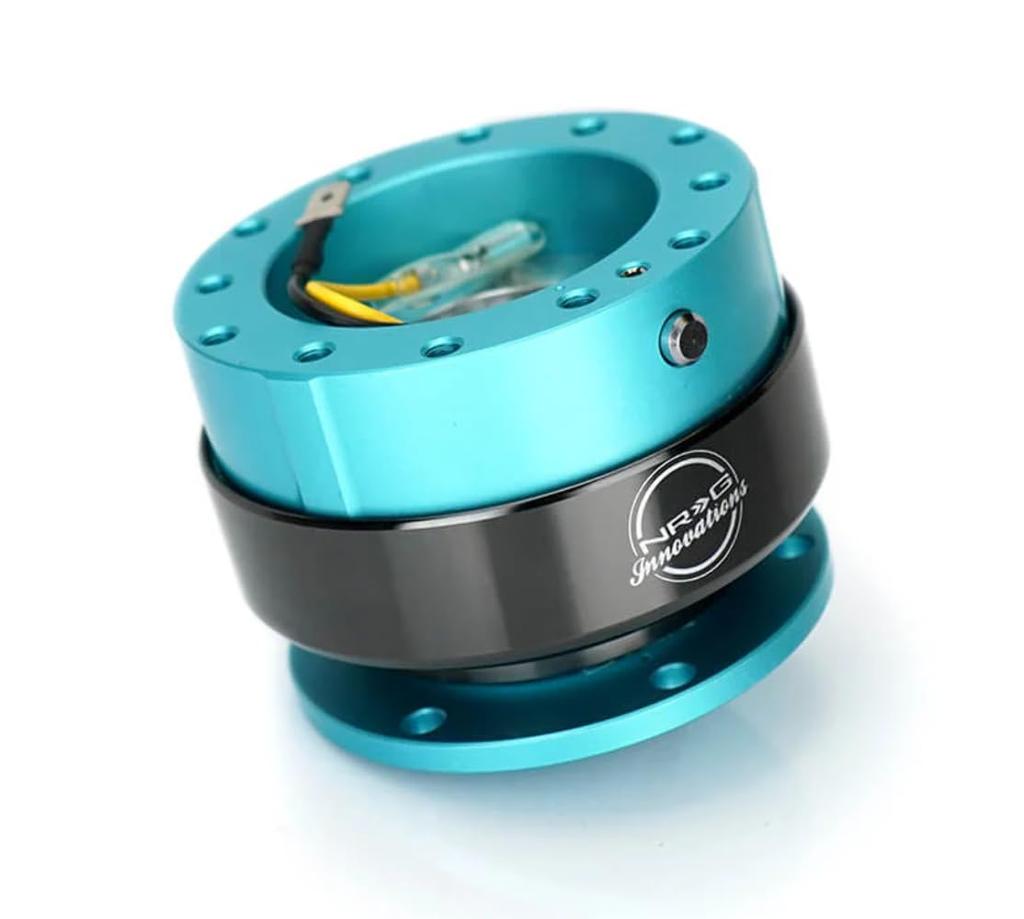 NRG Innovations Gen Steering Wheel Quick Release with Mounting Mint Chrome Ring NRG-SRK-200MF 2.0 Adapter, 6-Hole, Bolts, Fresh/Titanium