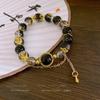 Guochao Black Glazed Beaded Bracelet Fashion Personality Temperament Bracelet Niche High-end Jewelry Women