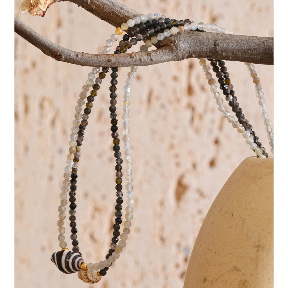 Yhpup Stainless Steel Conch Pendant Necklace Handmade Accessories White Gray Crystal Bead Chain Summer Collar Cheaper Jewelry