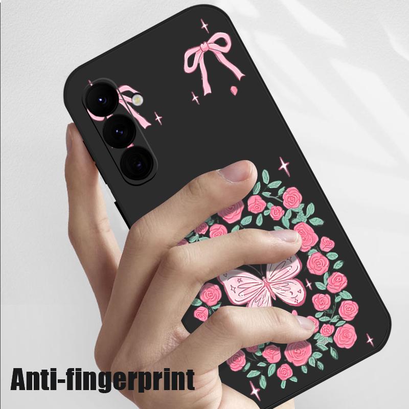Винтажный чехол с цветами и бабочками для Samsung Galaxy A56 A17 A26 A16 A36 A55 A54 A53 A15 S24 S25 FE S25 S22 S23 Ultra Plus с ремешком, мягкая обложка