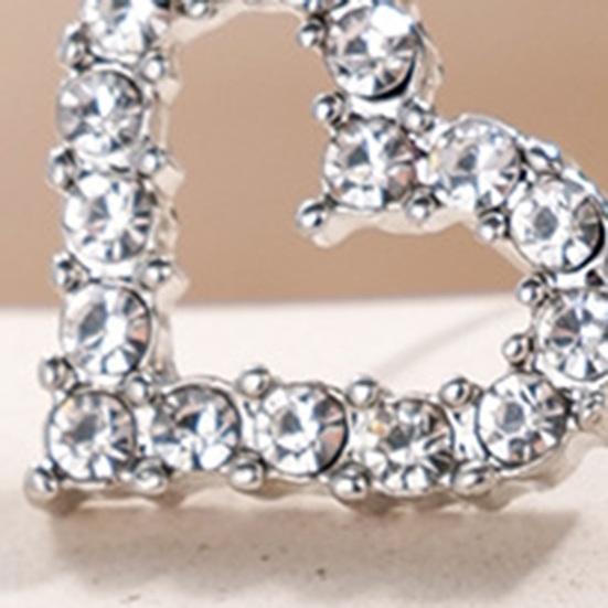 1 комплект, комплект женского ожерелья, регулируемый кулон в форме сердца, серьги со стразами, длина ушных шпилек