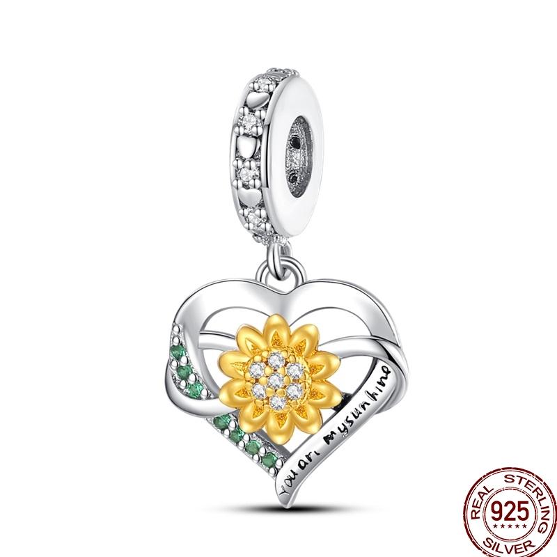 Оригинальные Медные Золотые Шармы Бусины Подсолнух Собаки Леопард Светлячок Подвески Подходят для Браслета Ювелирный Подарок Маркировка