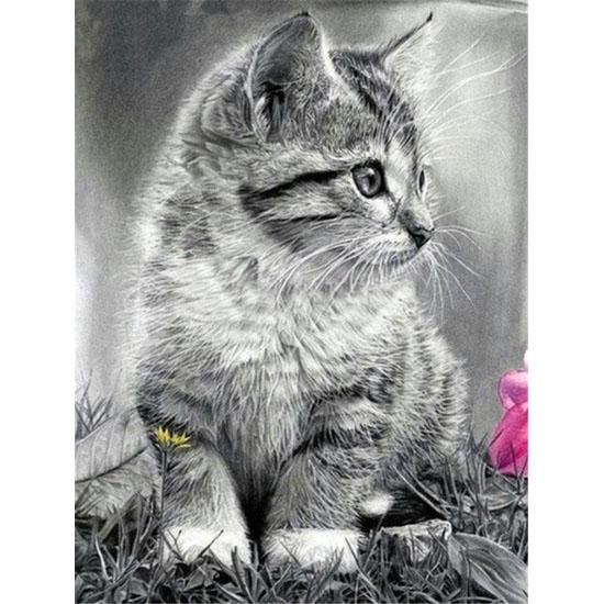 Huacan 5D Diamond Painting Full Square Cat Rhinestones Pictures Animals Diamond Embroidery Diamond Mosaic