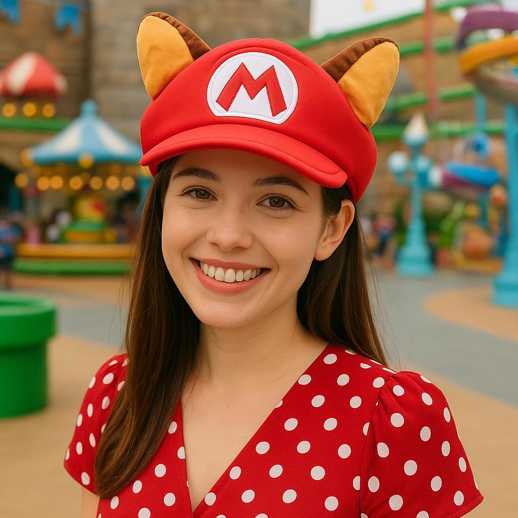 BIOWORLD Mario Cosplay Tail Mario Headgear for Super Mario Brothers Video OSFA Adults, Halloween, Events, Parties, Hat, Game, Multicolor,