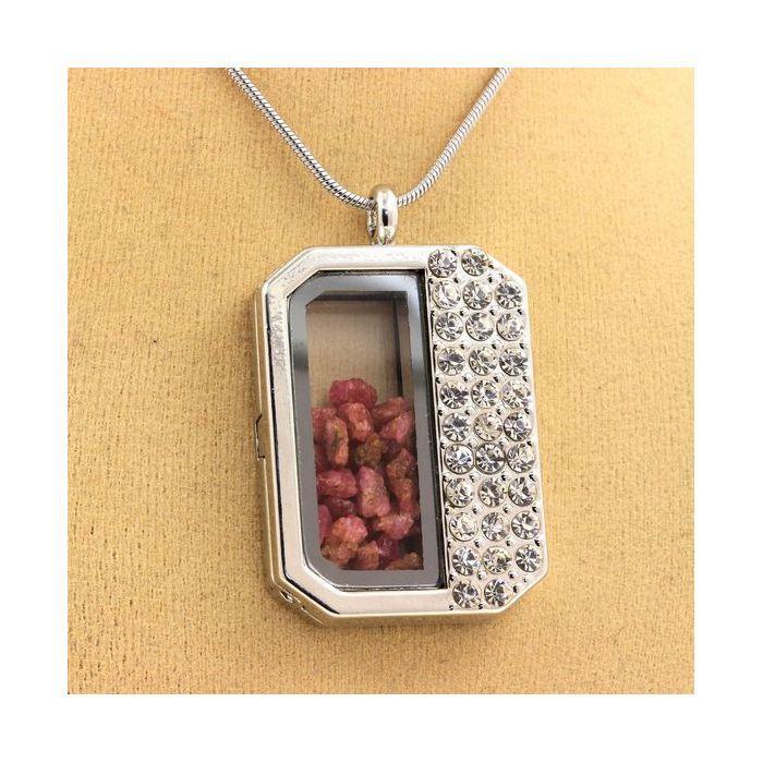 Stones and Minerals. Raw Spinel Necklace. Half-rectangle Model.