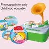Kids Gramophone Toy with 93 Cards Early Education Children Phonograph Story Music Player Recorder Music Box