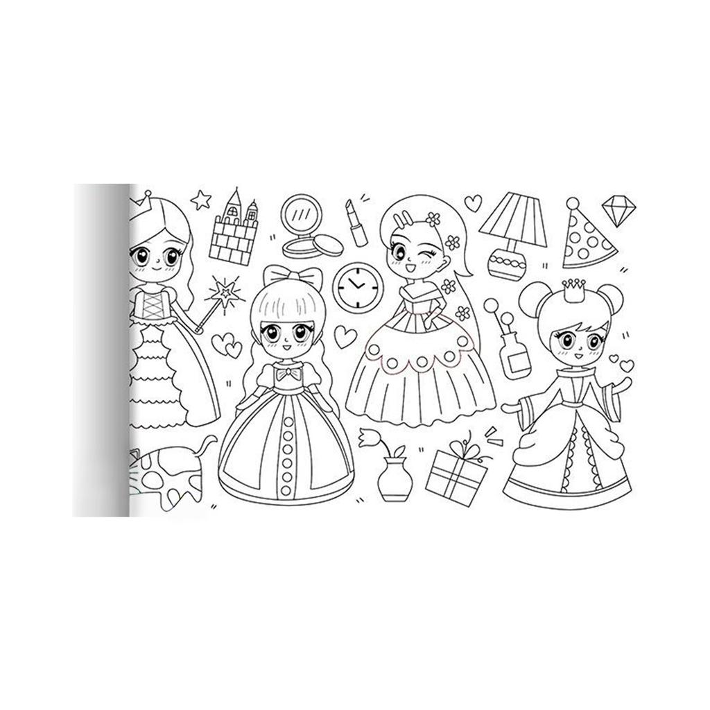 300CM DIY Drawing Roll Sticky Color Filling Paper Scroll Coloring Roll Kids DIY Painting Educational Toys For Children