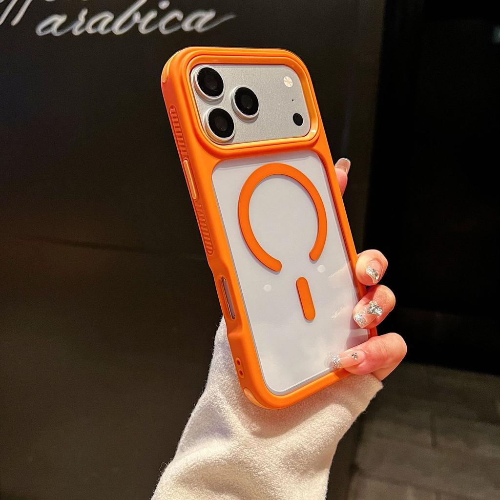 Чехол для мобильного телефона 2-в-1 для iPhone17Promax 16pm Apple 15 высокая прозрачность магнитный 14 цветная рамка 13