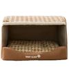 Brown Simple Neutral Style Houndstooth Drawer Nest for Large Dog Golden Retriever Pet Dog Autumn and Winter Warm Dog Nest Cat Nest
