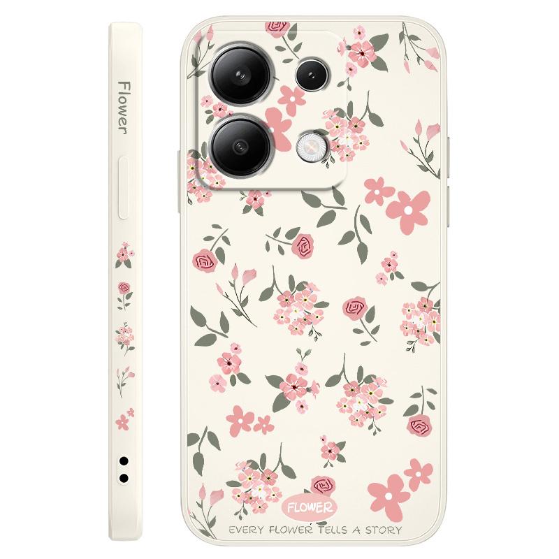 Чехол для телефона с цветочным ароматом для Xiaomi Redmi Note 14 13 12 12S 11 11S 10 10S 9 9S Pro Plus 4G 5G Жидкий силиконовый чехол