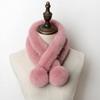 Warm Imitation Rabbit Fur Fur Scarf with Plush and Versatile Thick Fur Ball Scarf, Solid Color Trendy Women's Neck Cover