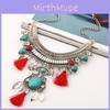 Ethnic Style Simulation Gemstone Decoration Women Necklace With Tassel Design For Fashion Enthusiasts