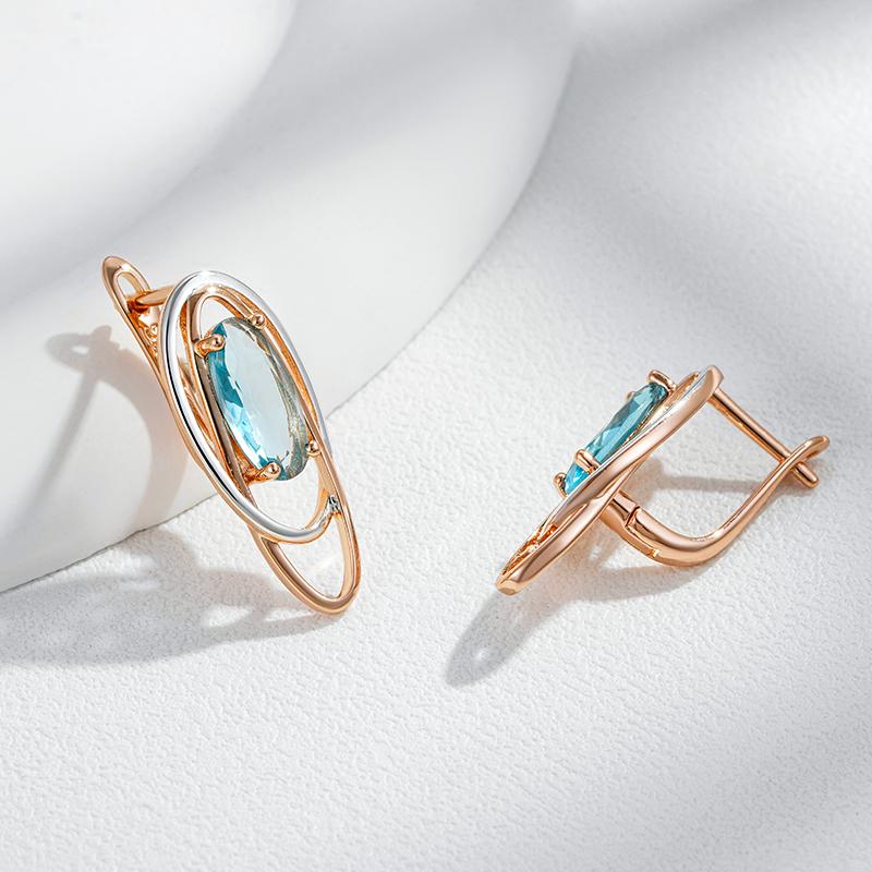 Серьги-подвески из розового золота с миксом цветов для женщин, личностные, с зеленым натуральным цирконом, для вечеринок, винтажная бижутерия