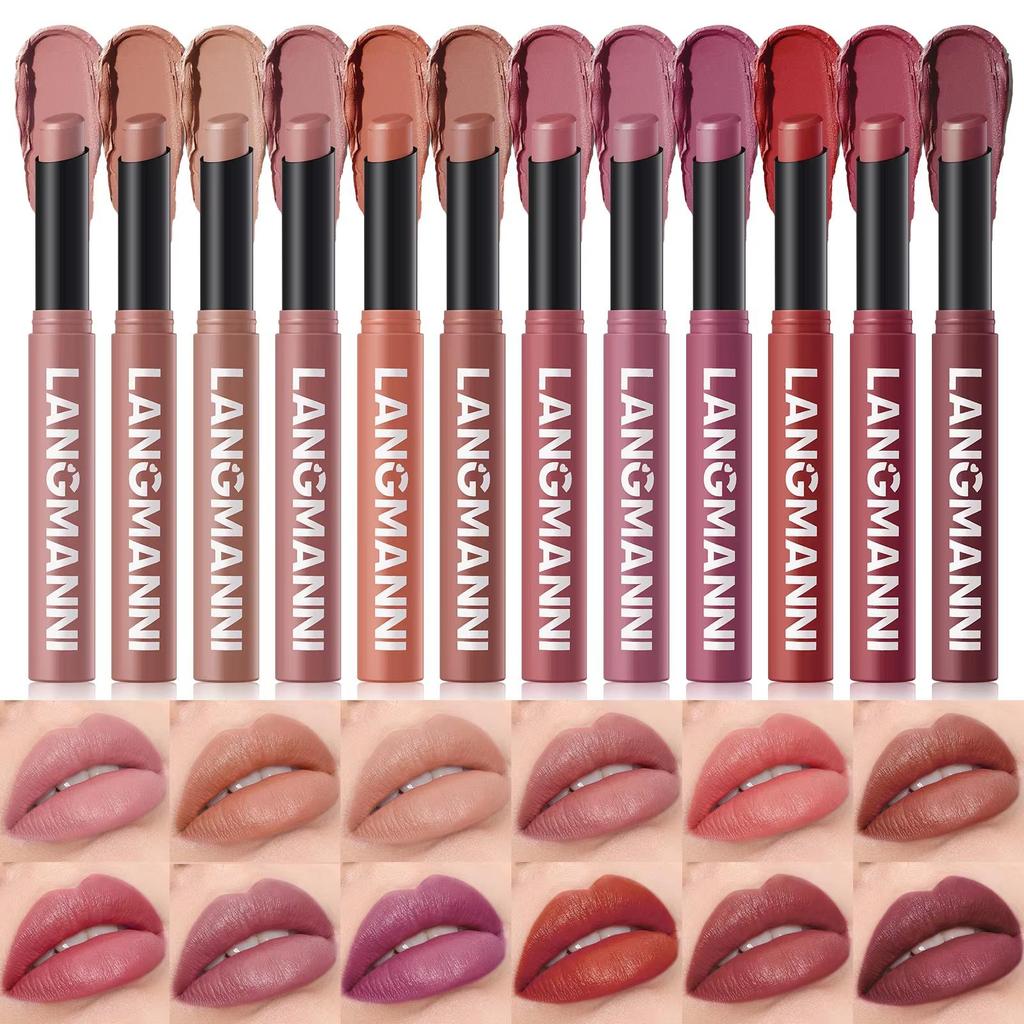 Matte Lipstick Pencil - Waterproof, Long-Lasting, Non-Stick Cup Lipstick Lip Gloss Gift for Women