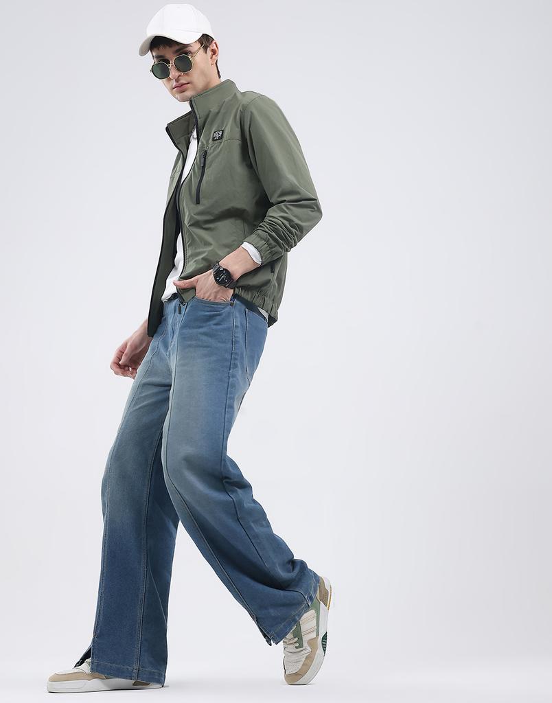 Куртка мужская с воротником-стойкой и длинными рукавами