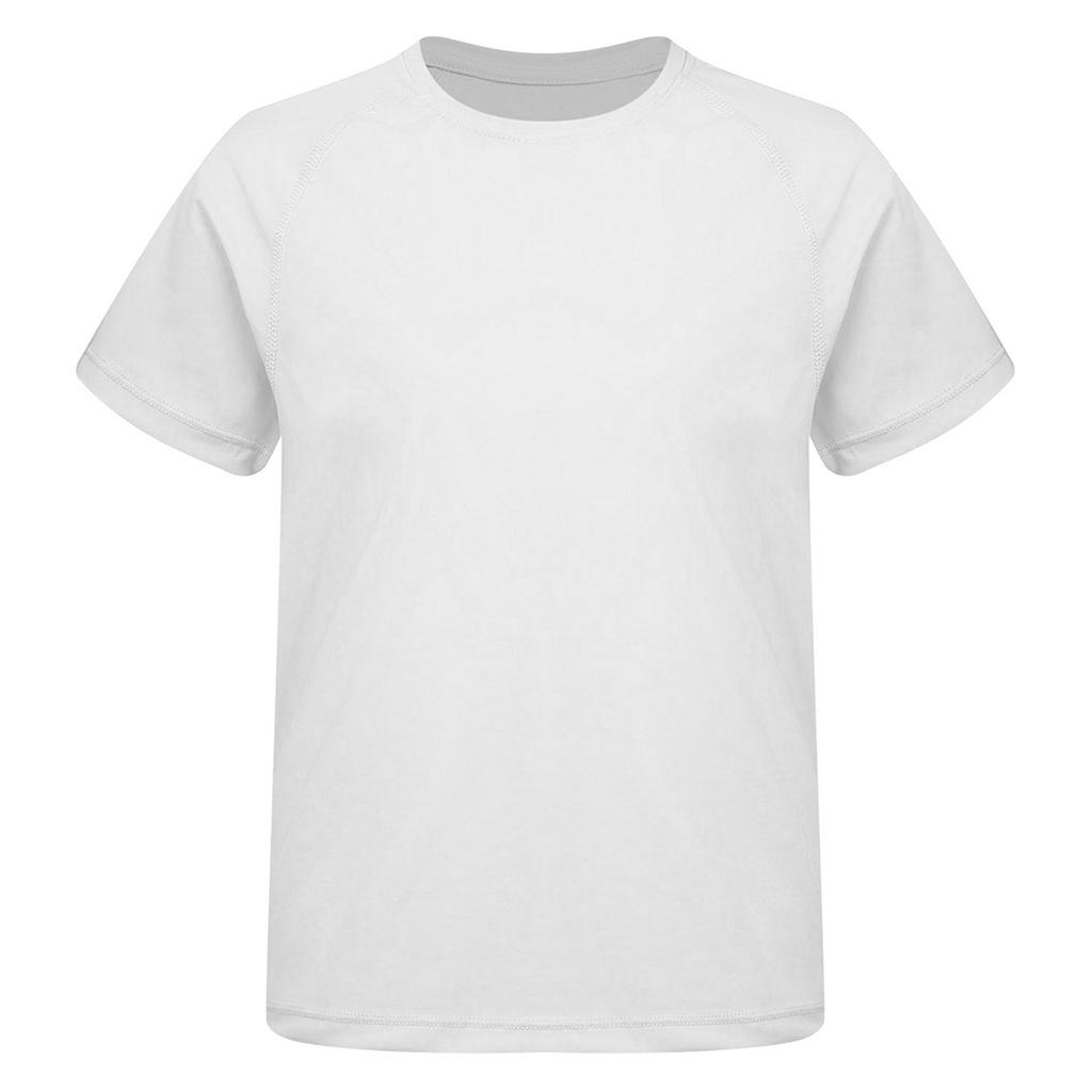 Девушки Спортивный Топ Быстросохнущая Ткань Однотонный Короткий Рукав Круглый Вырез Спортивная Футболка