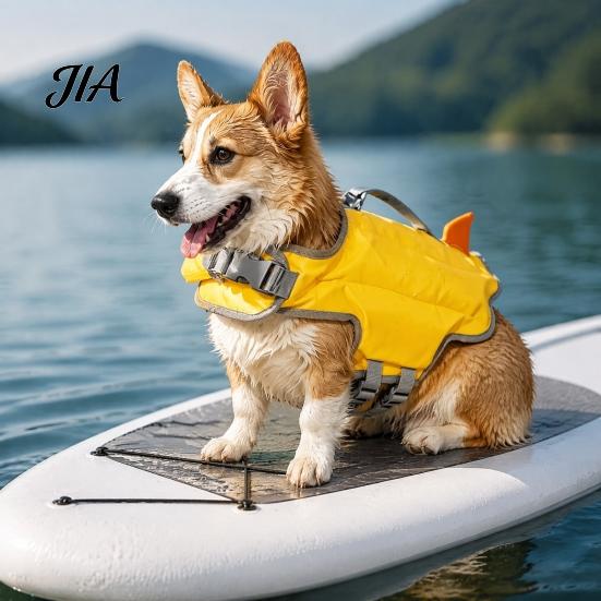 High Buoyancy Pet Swim Suit Dog Life Jacket, Vest with Chin Rest And Rescue Adjustable Water Safety Gear Handle, Float Jacket for Small, Medium