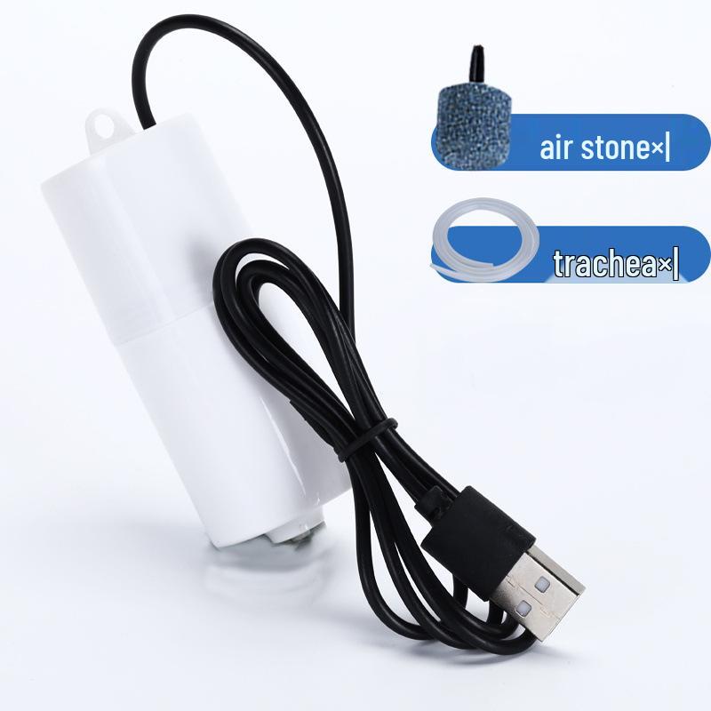 USB Rechargeable Silent Submersible Fish Tank Aerator Pump for Outdoor and Indoor Use