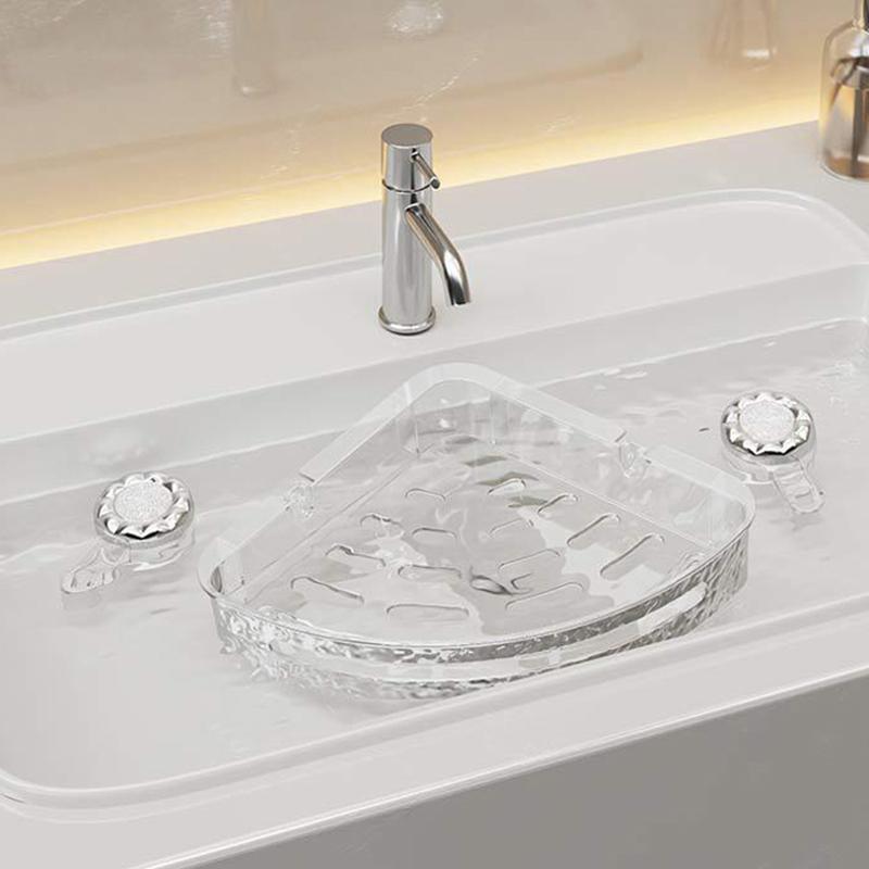 Угловая полка для хранения в ванной комнате Настенная полка Полка для хранения шампуня Держатель для косметики Органайзер без перфоратора Аксессуары для ванной комнаты