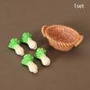 1/12 Dollhouse Simulation Vegetable Basket Set Dollhouse Vegetables Decoration Dolls House Miniature Kitchen Play Toys