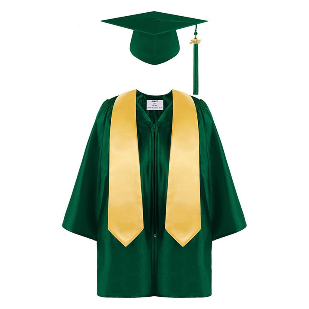Kindergarten Graduation Cap With Tassel & Printed Gown. Perfect For Memorable Photos And Ceremonies