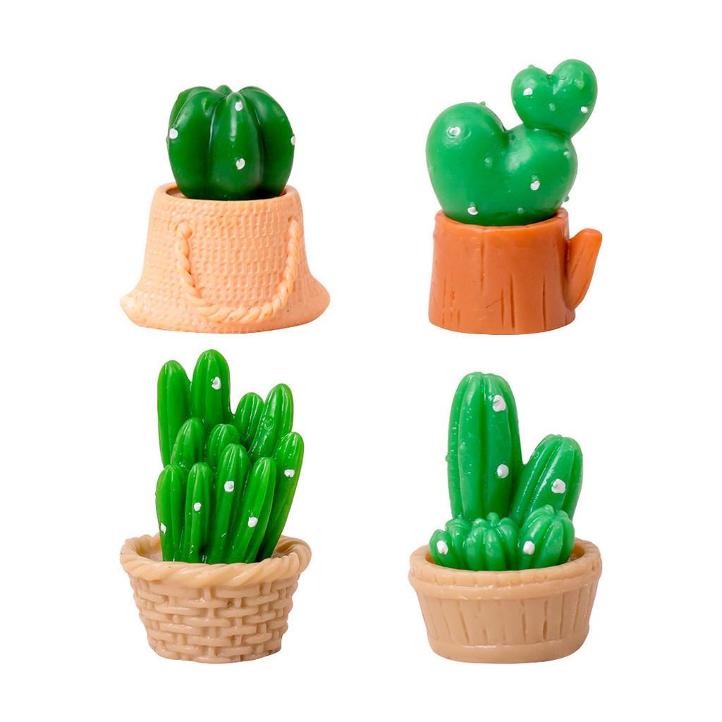 Lovely Desktop Mini Cactus Ornaments Resin Plants For Diy Garden Projects