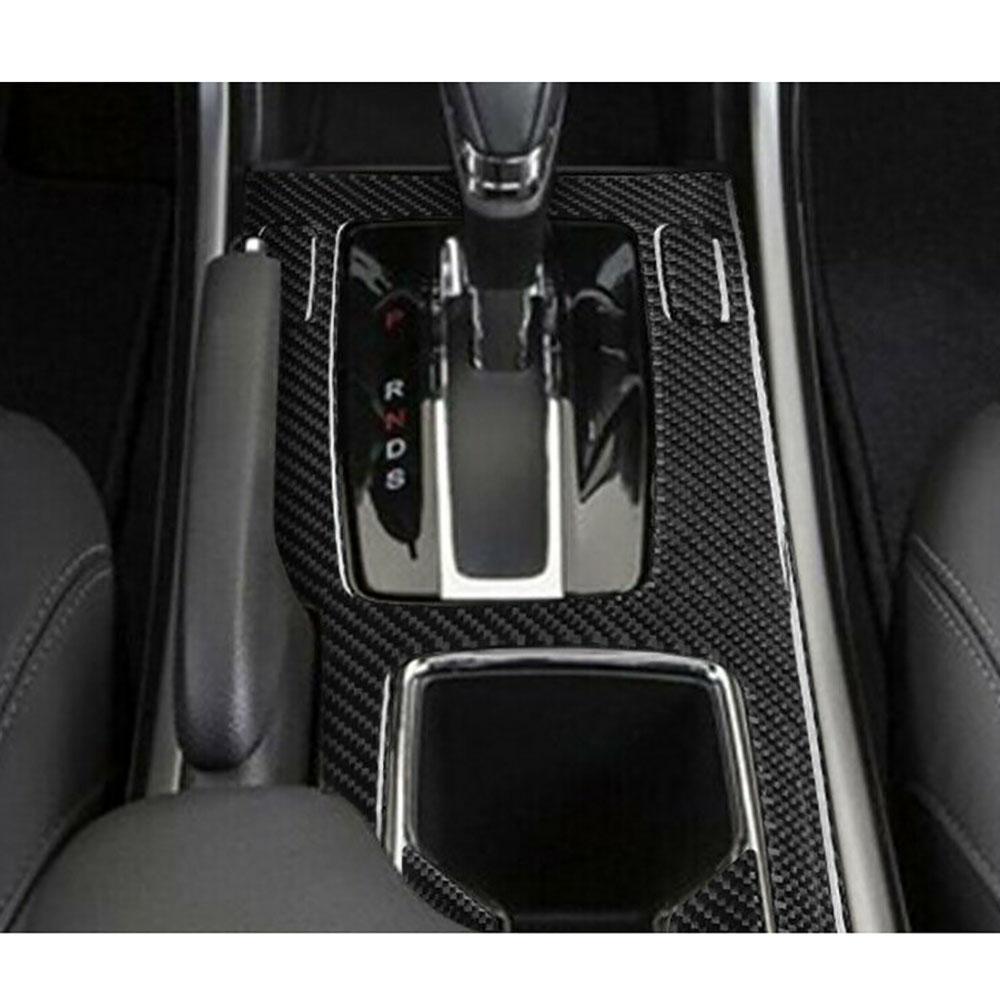 6pcs Carbon Fiber Console Gear Shift Panel Cover Trim For Honda Accord 2013-2017