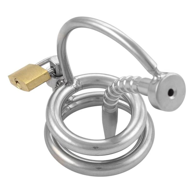 Мужская клетка из нержавеющей стали со звуками, полые трубки, кольцевой замок, целомудрие