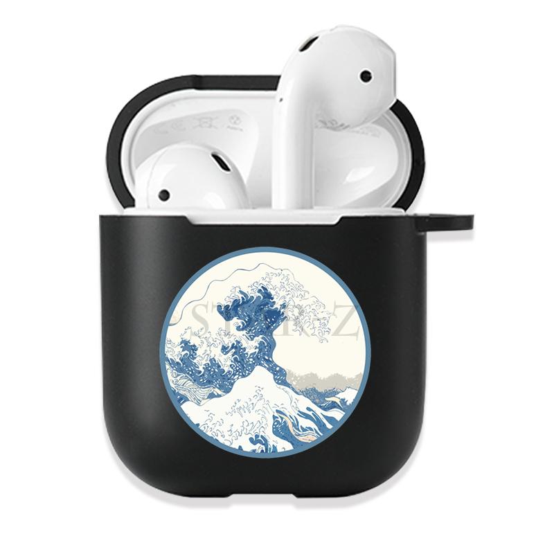 Мягкий черный силиконовый чехол для Apple Airpods Pro 3 2 1 The Great Wave of Kanagawa Bluetooth, беспроводные чехлы для наушников Airpod Cover