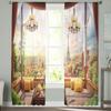Sunset View Balcony In Paris Sheer Curtains Bedroom Voile Curtain Living Room Window Sheer Curtains Kitchen Tulle Drapes