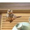 Латунная фигурка воробья для декора полок, подарков, фотосессий, коллекций, чайный питомец