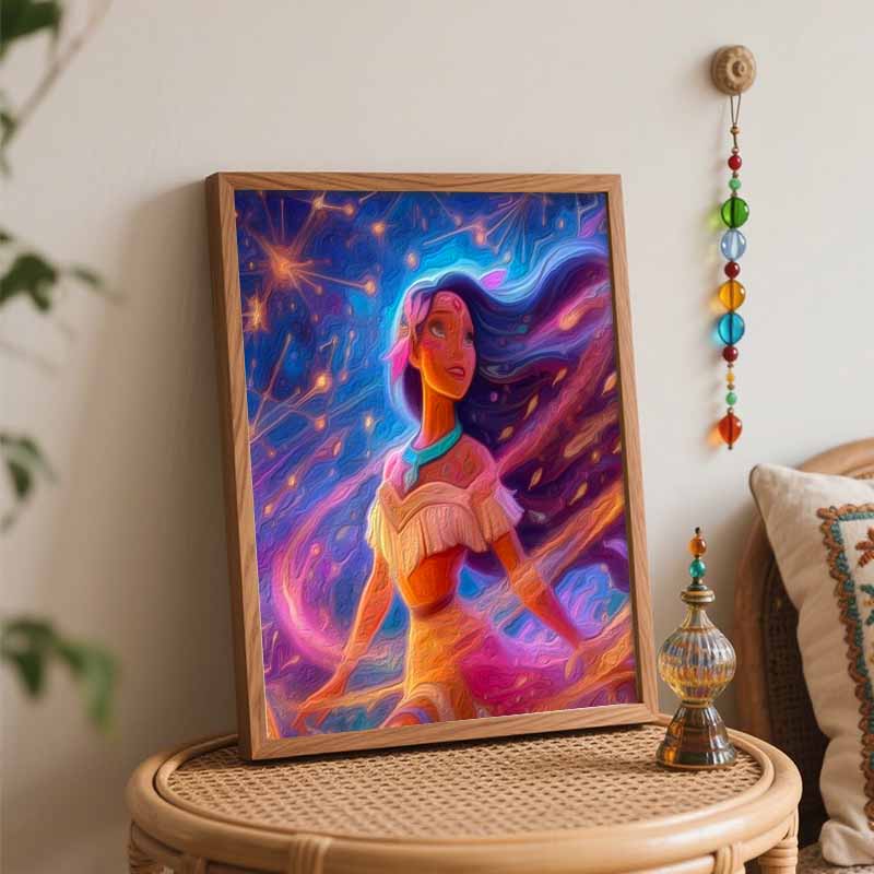 Disney Набор для рисования маслом, Покехонтас галактическая мечта, ручная роспись DIY, настенное украшение для дома, потрясающая яркая картина на холсте